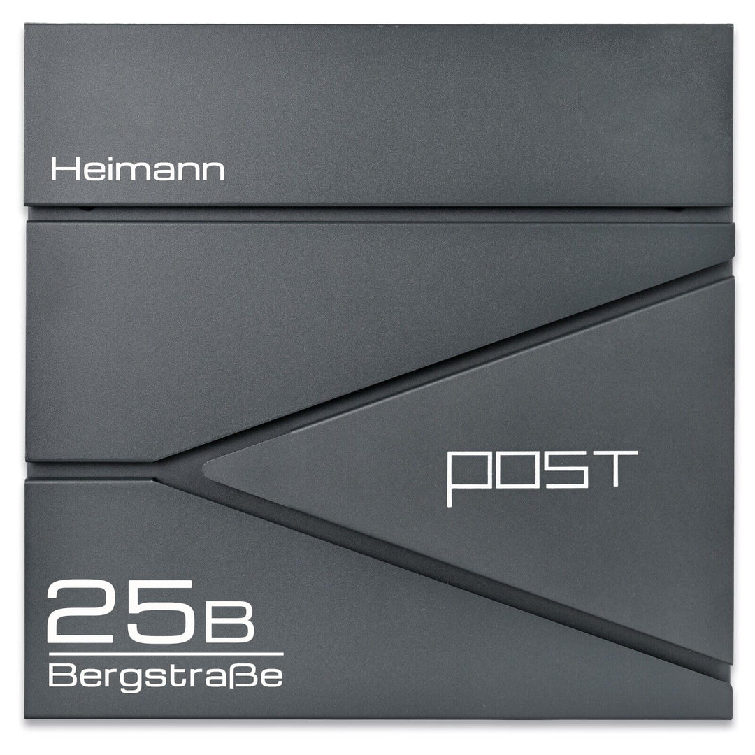 Verda Personalisierter Briefkasten mit Zeitungsfach, Postkasten Designer Wandbriefkasten mit Edelsta