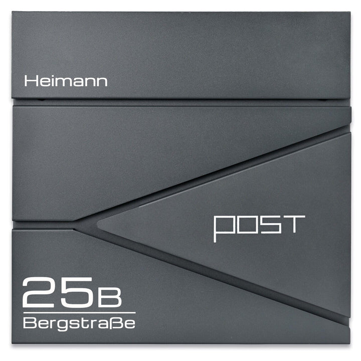 Verda Personalisierter Briefkasten mit Zeitungsfach, Postkasten Designer Wandbriefkasten mit Edelsta