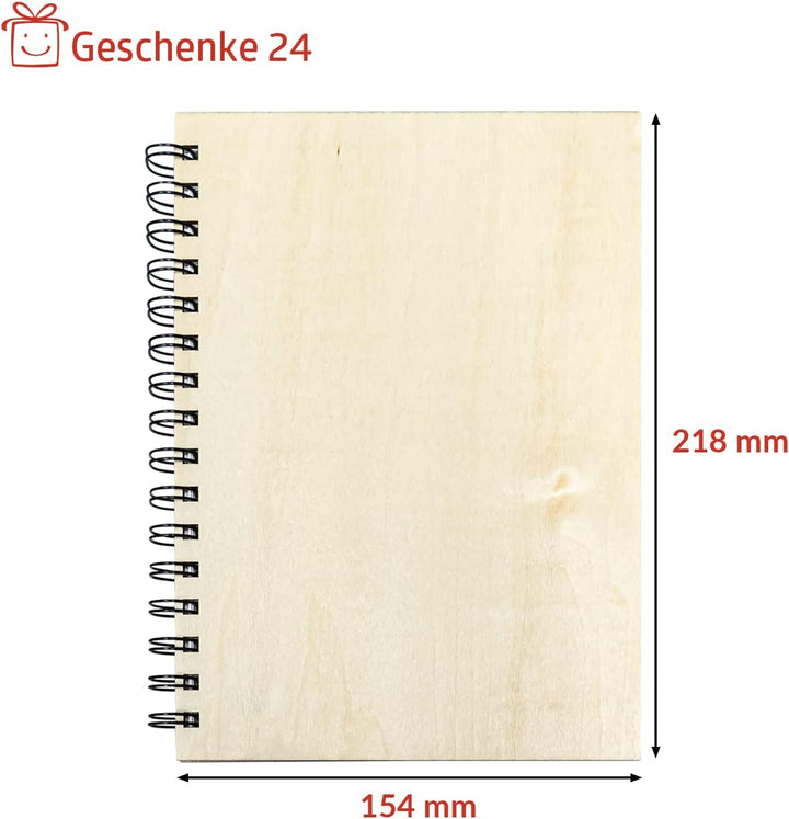 Geschenke 24 | Rezeptbuch zum selberschreiben | Holz-Hardcover mit Gravur (Lebensmittel) | mit Wunsc