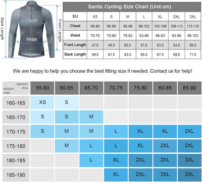 Fahrradtrikot Herren Langarm Radtrikot Winter Fahrradshirt Herren Atmungsaktiv mit Taschen, Grau