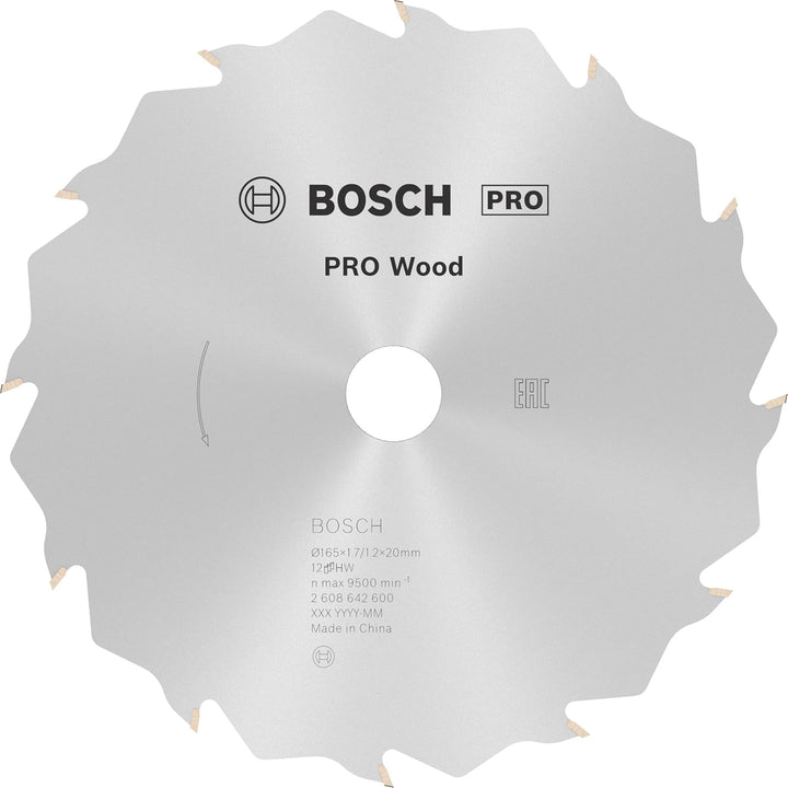 Bosch 1x PRO Wood Kreissägeblatt für Akku-Handkreissägen (für Weichholz, Hartholz, Ø mm, Professiona