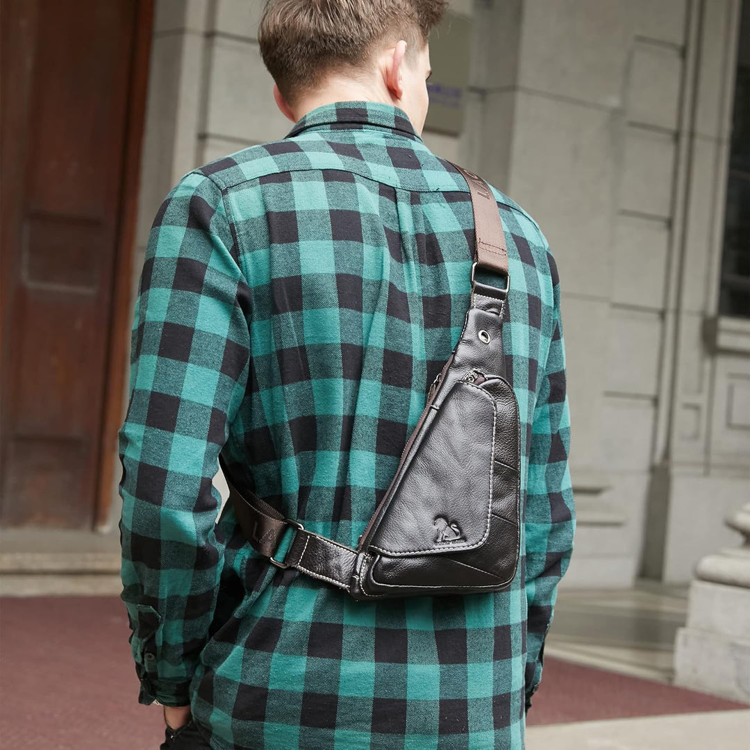 pundarika brusttasche herren leder Kleine umhängetasche herren sling bag Leder Crossbody bag Tasche