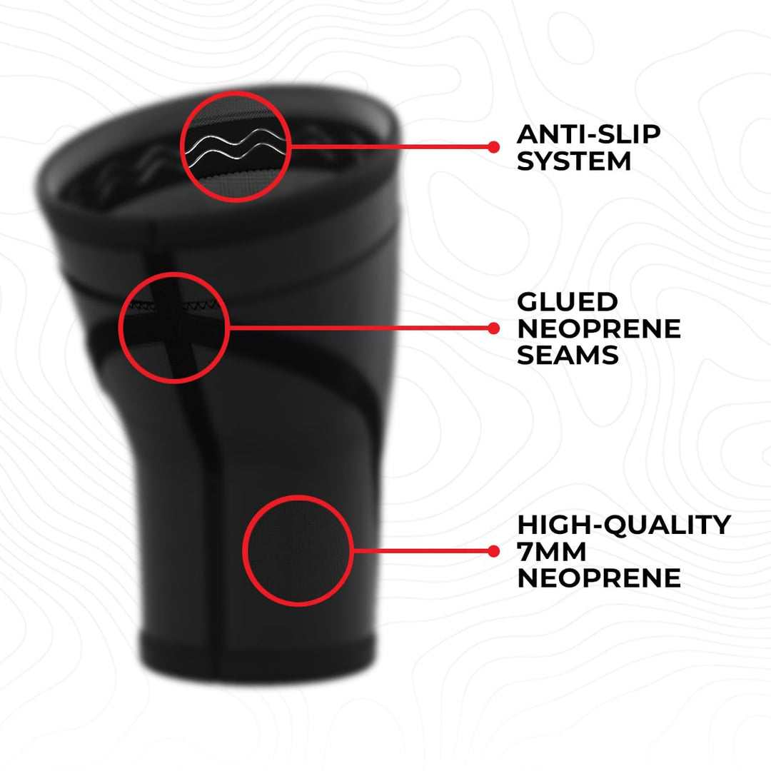 WARM BODY COLD MIND Premium 7mm Neopren Knee Sleeves mit Anti-Rutsch Silikon Streifen - Kompressions