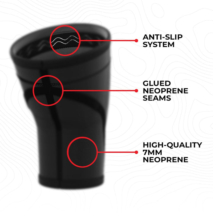 WARM BODY COLD MIND Premium 7mm Neopren Knee Sleeves mit Anti-Rutsch Silikon Streifen - Kompressions