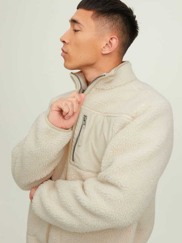 JACK & JONES Herren Jorpark Teddy Jacket Sn Jacke, Oatmeal