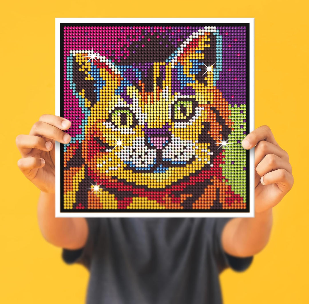 Kitfix - Diamond Art - Kätzchen - Diamond Painting für Kinder ab 6-20 x 20 cm - für Mädchen, Jungen