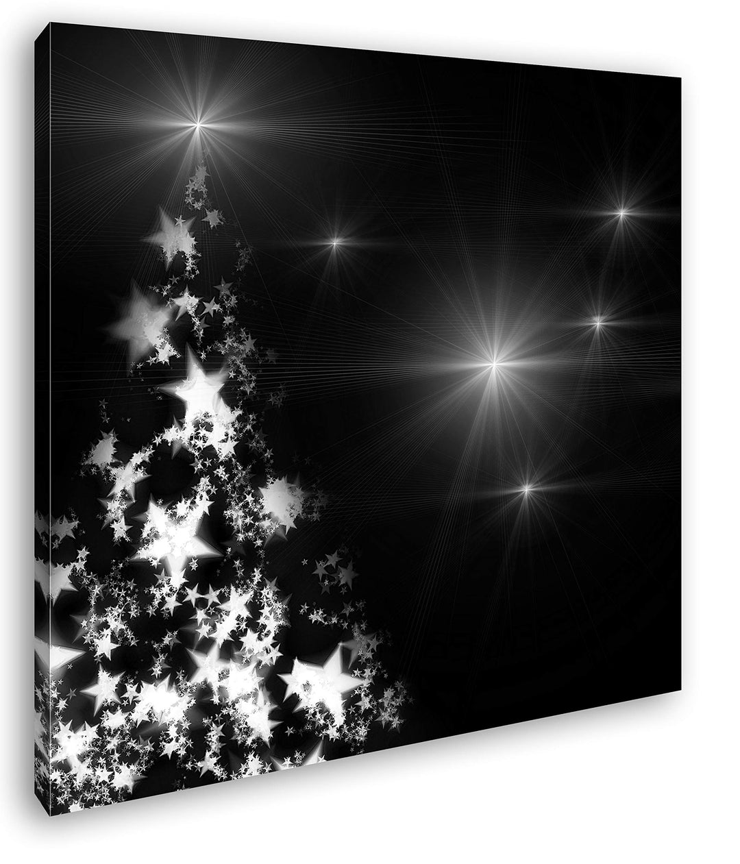 deyoli weihnachtlicher Christbaum Format: 60x60 Effekt: Schwarz&Weiss als Leinwandbild, Motiv auf Ec