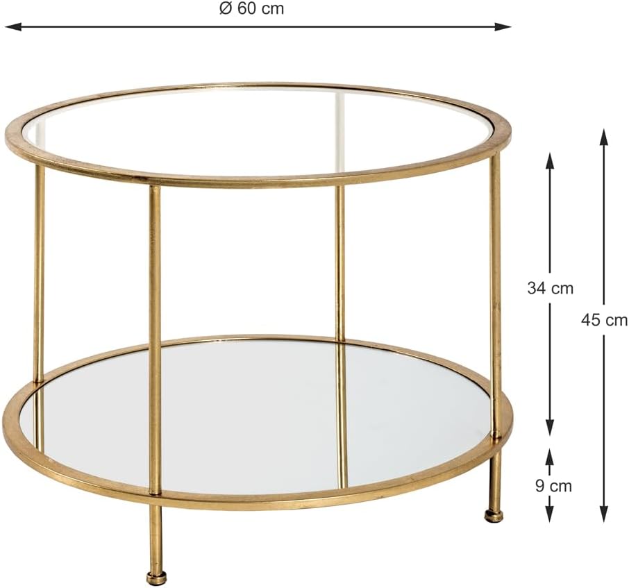 HAKU Möbel Beistelltisch, Metall, gold, Ø 60 x H 45 cm Ø 60 x 45 cm, Ø 60 x 45 cm