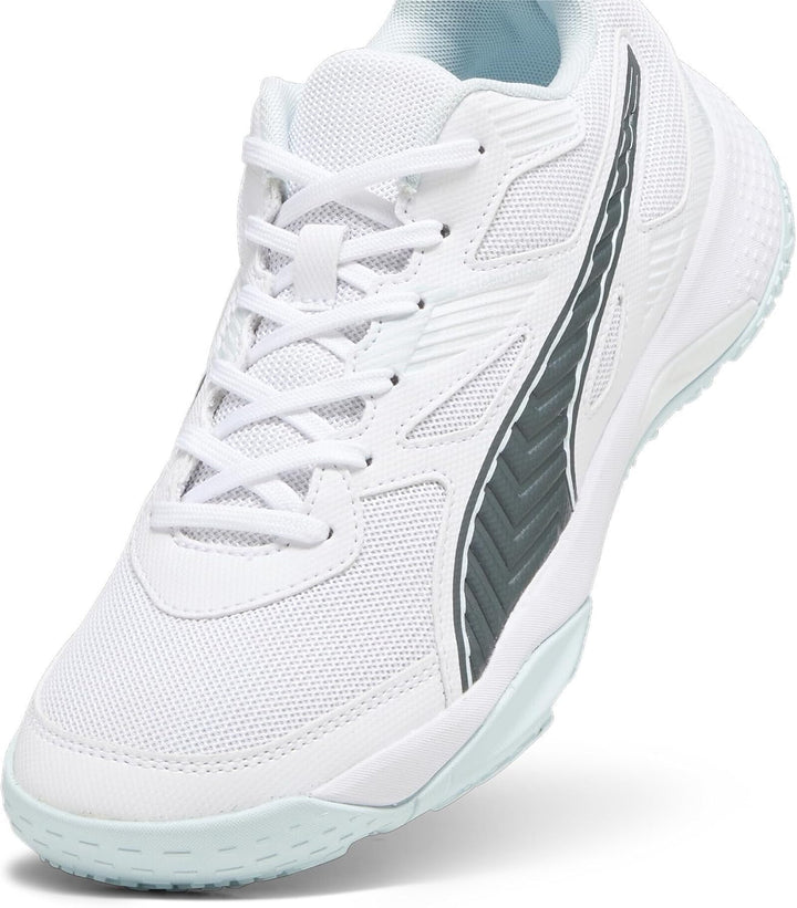 PUMA Unisex Solarflash Ii Indoor Court Shoe 38.5 EU Puma White Nitro Blue Shadow Gray, 38.5 EU Puma