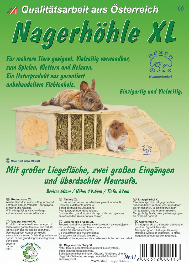 Resch Nr11 "Nagerhöhle XL" naturbelassenes Massivholz aus Fichte / mit Treppe zur Liegeterasse, inte