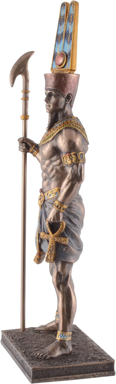 Ägyptischer Gott Amun-Re mit Stab - bronziert und coloriert by Veronese