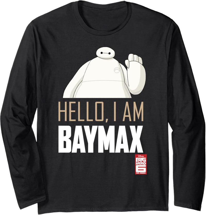 Disney Big Hero 6 TV Series Hello I Am Baymax Portrait Langarmshirt