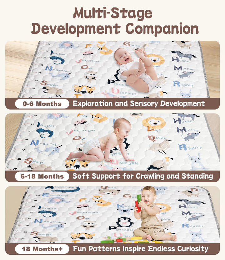 Krabbelmatte Baby, Faltbare Unterlage 180x150cm, Rutschfest &amp; Schadstofffrei, Krabbeldecke für Baby,