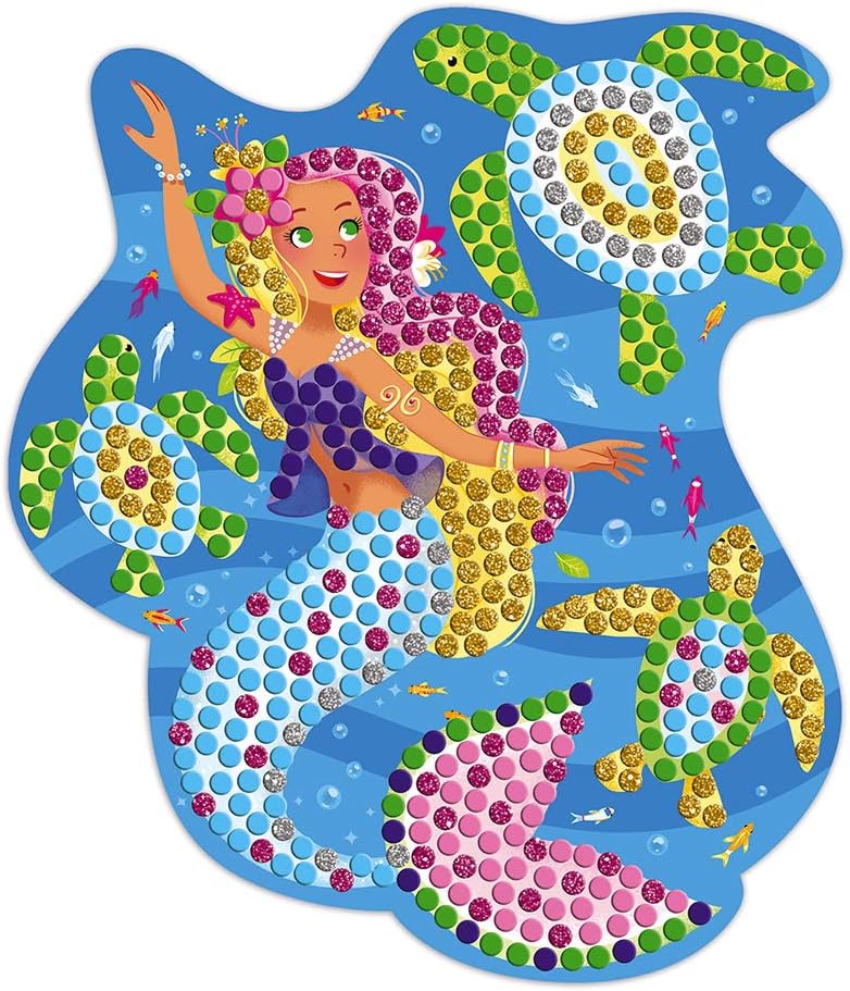 Janod - Mosaik-Set Delfin- und Meerjungfrauen - Les Ateliers du Calme - Set für kreative Freizeitbes