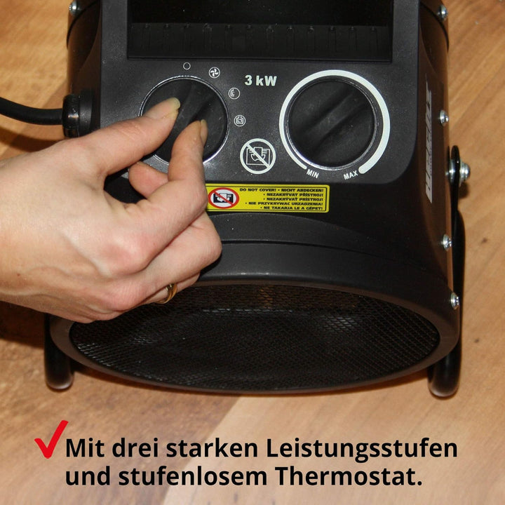 HECHT Keramik Heizstrahler (NEU) – Tragbare Heizer mit 2000W oder 3000 Watt – Thermostat – Überhitzu