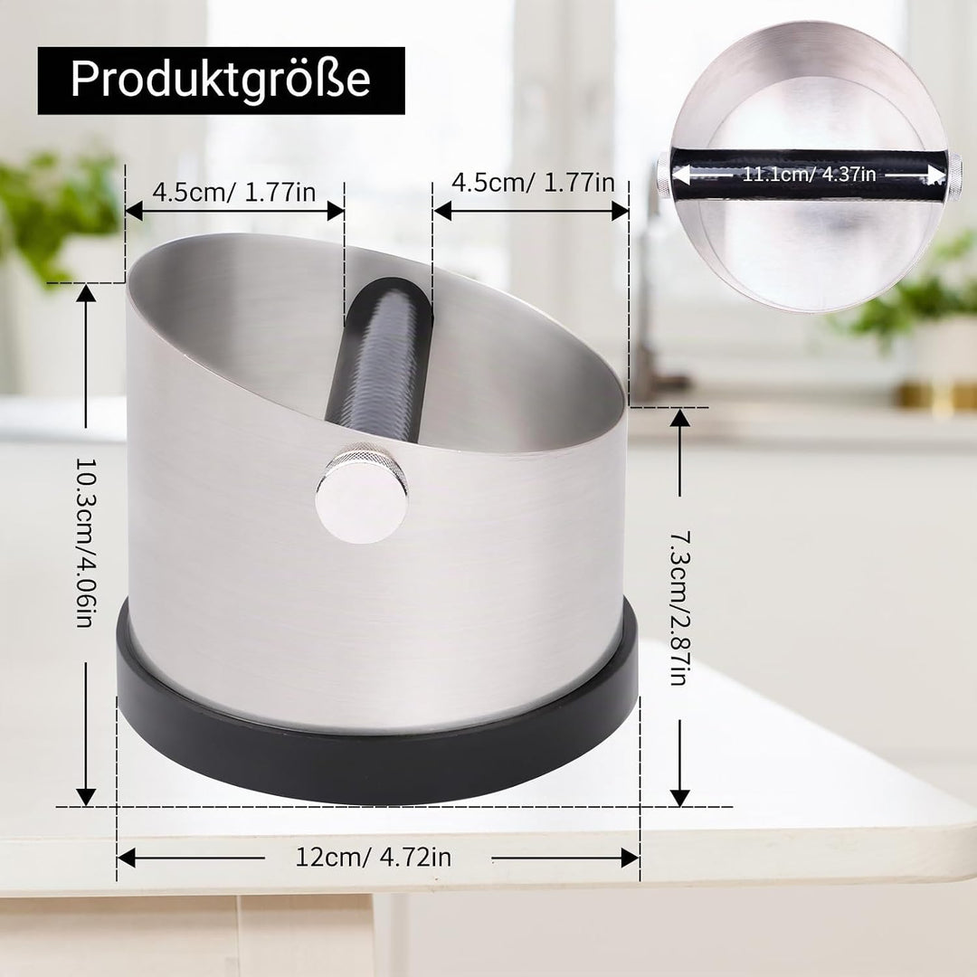 Abklopfbehälter für Siebträger, Edelstahl Kaffeesatz Abschlagbehälter, Kaffee Knock,Kaffeesatz Absch