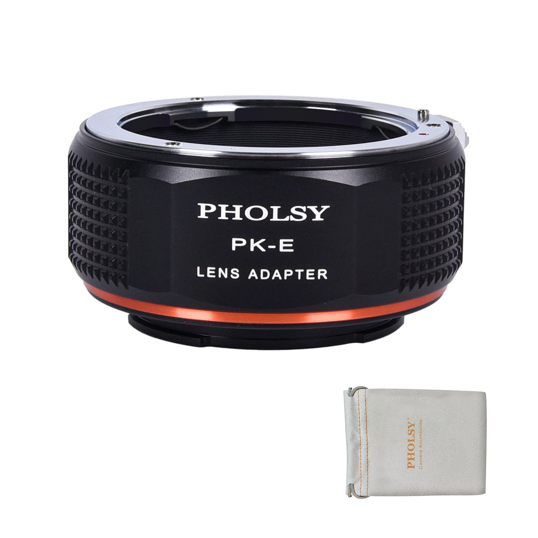 PHOLSY PK auf Sony E Objektivadapter Kompatibel mit Pentax K PK Objektiv auf Sony E Kameragehäuse Al