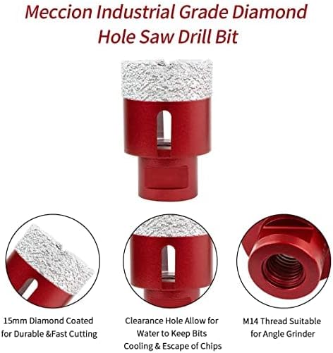 Meccion Diamant Lochsäge Bohrkrone M14 Set 20/25/35/50/68mm Winkelschleifer Diamantbohrkrone für Fli