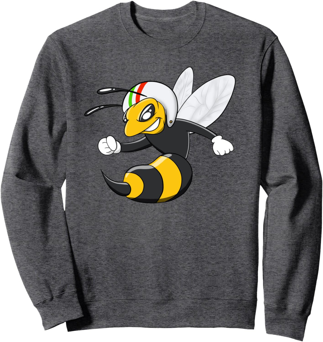 Coole Wespe Hornisse Biene mit Helm Sweatshirt