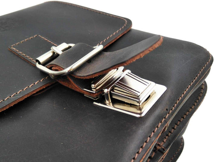 Freiherr von Maltzahn Schultertasche SCOTT Leder braun, Made in Germany