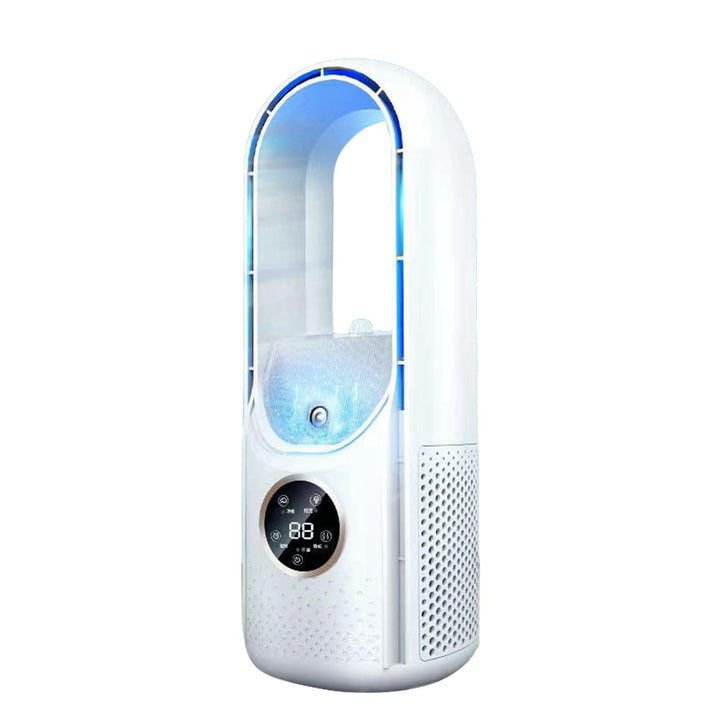 Ventilator Leise, Rotorloser Ventilator mit mit Luftreiniger, 6 Geschwindigkeiten, 9H Timer, USB-Auf