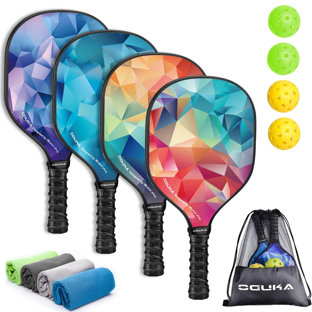 Pickleball-Paddel, USAPA-zugelassen, leichte Pickleball-Paddel, 4 Pickleball-Bälle, 4 kühlende Handt