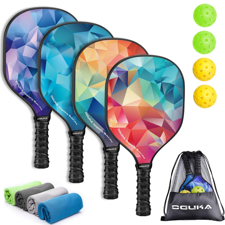 Pickleball-Paddel, USAPA-zugelassen, leichte Pickleball-Paddel, 4 Pickleball-Bälle, 4 kühlende Handt
