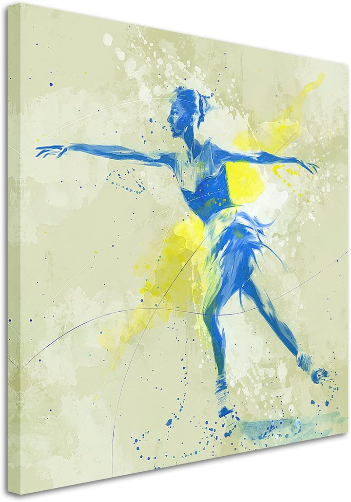 Paul Sinus Art Eiskunstlauf II 60x60cm SPORTBILDER Splash Art Wandbild Aquarell Art