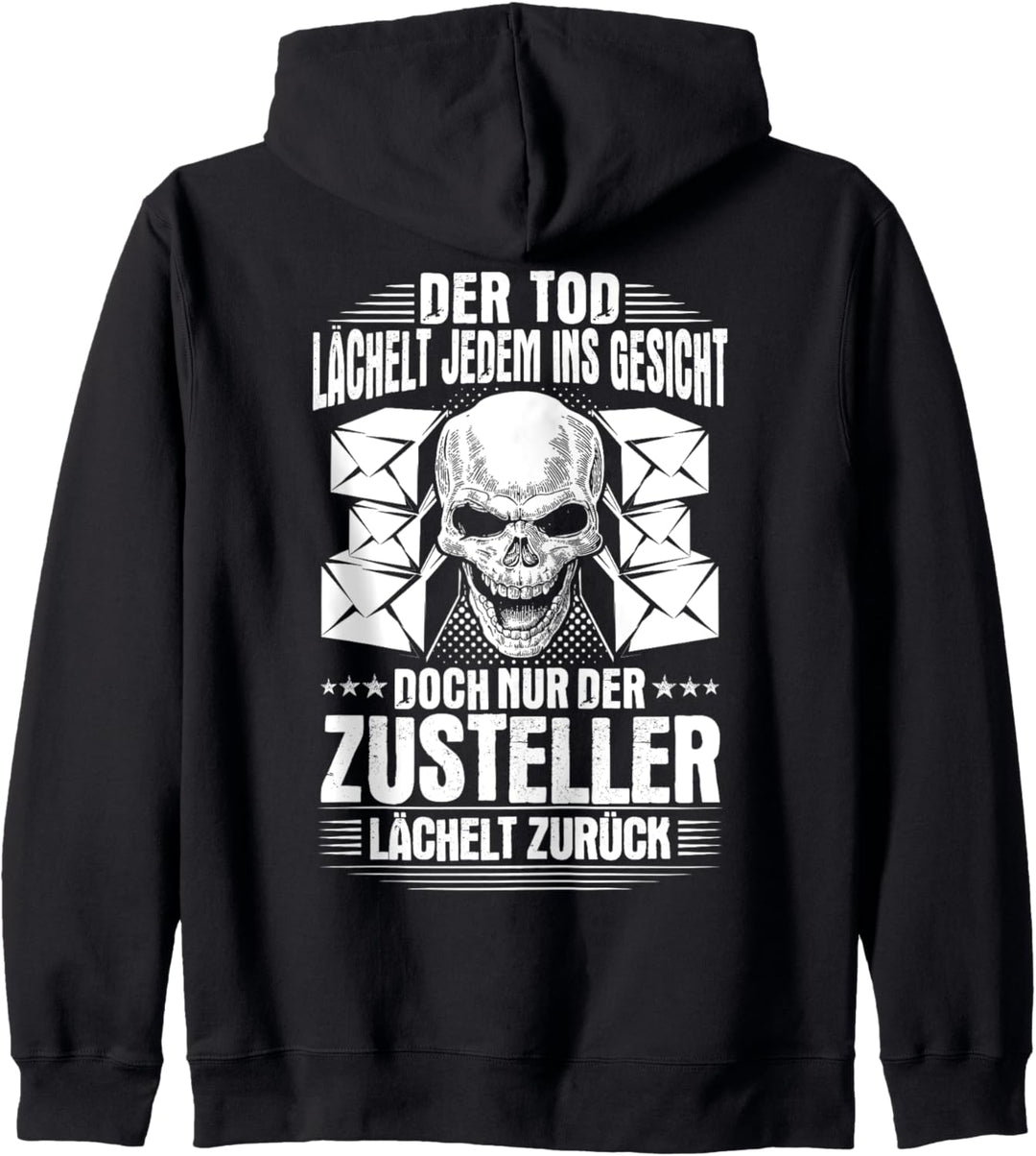Paketzusteller Lächeln Paketfahrer Zusteller Kapuzenjacke