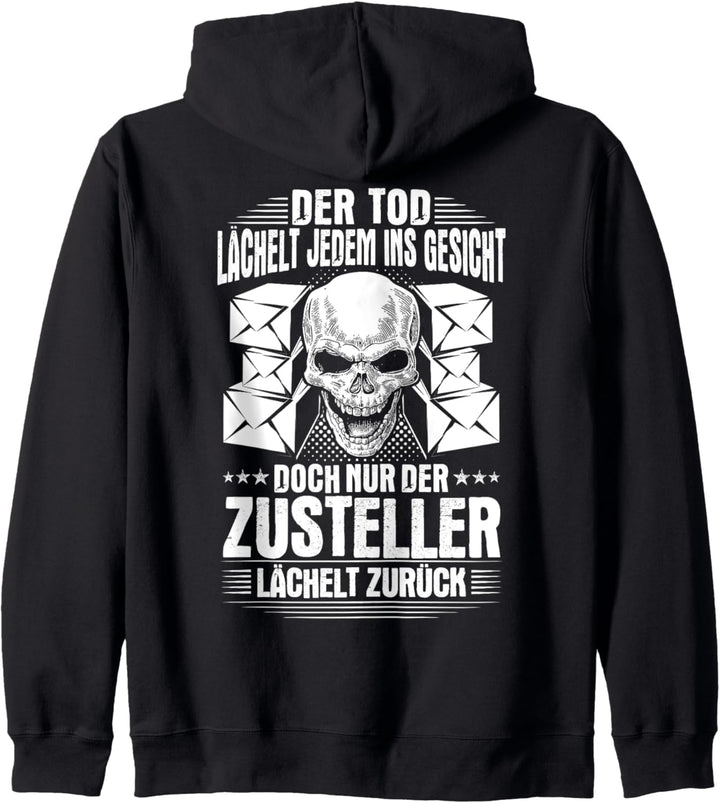 Paketzusteller Lächeln Paketfahrer Zusteller Kapuzenjacke