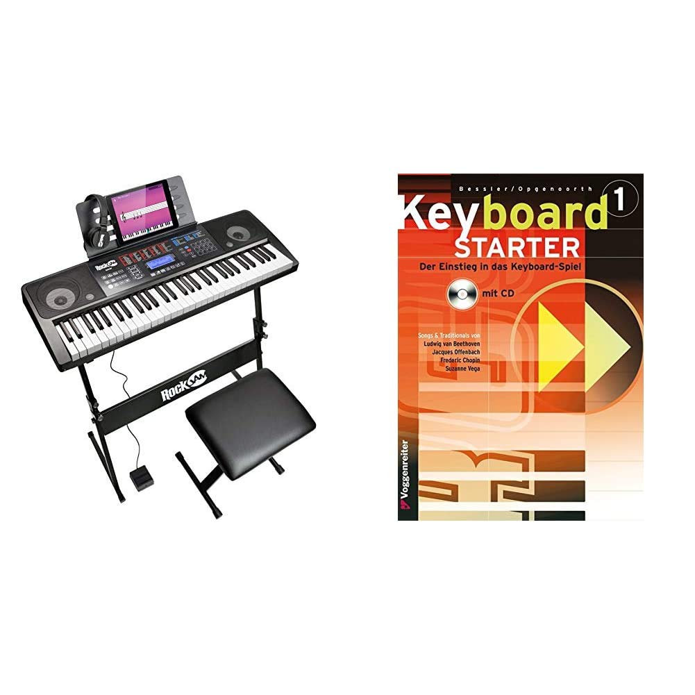 RockJam 61 Tastatur Klaviersatz 61 Schlüssel-Digital-Piano Keyboardbank Keyboardständer &amp; Keyboard-S