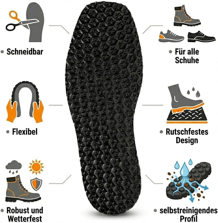 Langlauf Schuhreparatur Zellkautschuk Langsohle Sohle Black Star Extradick 6mm, 36/48, Schwarz