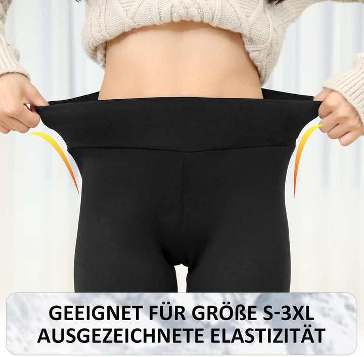 Thermo Leggings Damen Gefüttert Leggings Fleece Thermohose Verdickte Plüsch Leggins Blickdicht Samt
