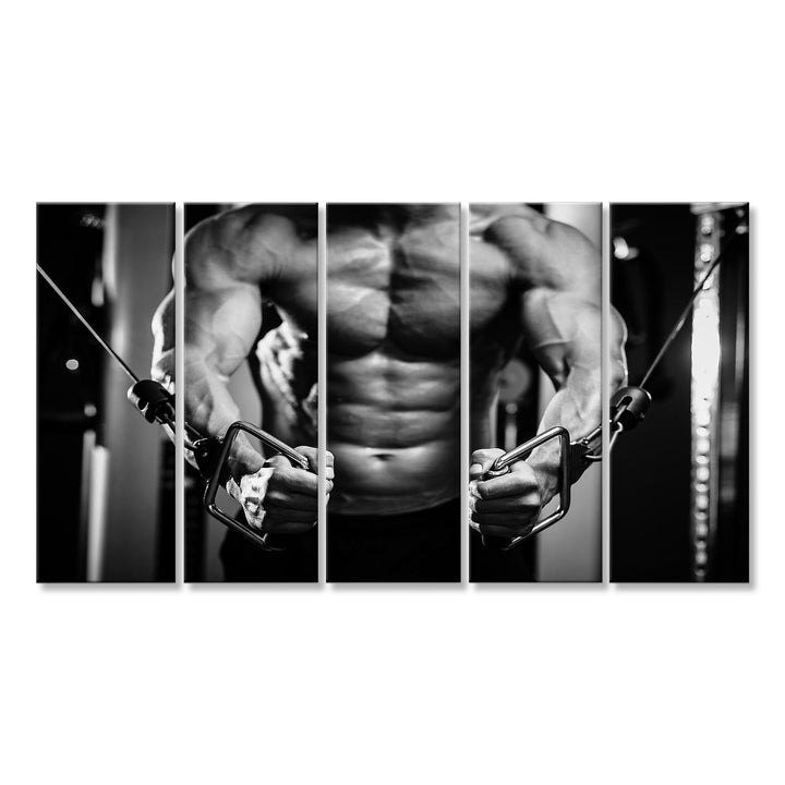 islandburner Bild auf Leinwand Bodybuilder In Fitness Studio Pumpen Bilder Wandbilder Poster Leinwan