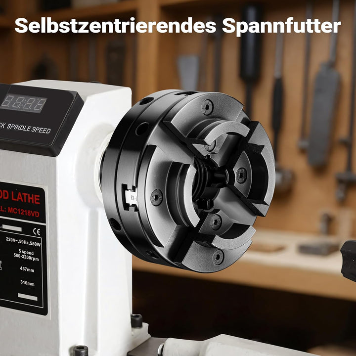 Wiltec Ersatz Spannfutter für Drechselbank, Drechselfutter passend für M33 x 3,5-Gewinde, Backenfutt