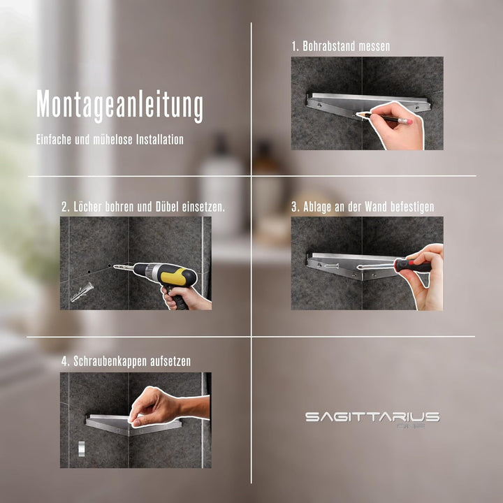 280S1 Shower Shelf – Duschkorb Ecke, Eckregal Dusche aus SUS304 Edelstahl, Poliert, Duschablage, Sha