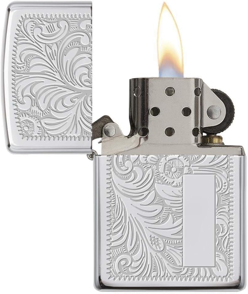 Zippo 352 60000813 Venetian Chrome Feuerzeug, Messing, Silber, 5, 5cm
