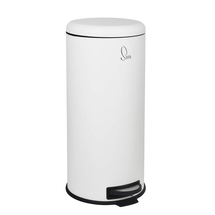 SVITA T30 Mülleimer Weiss Treteimer Abfalleimer 30 Liter inkl. Inneneimer rund, Weiss