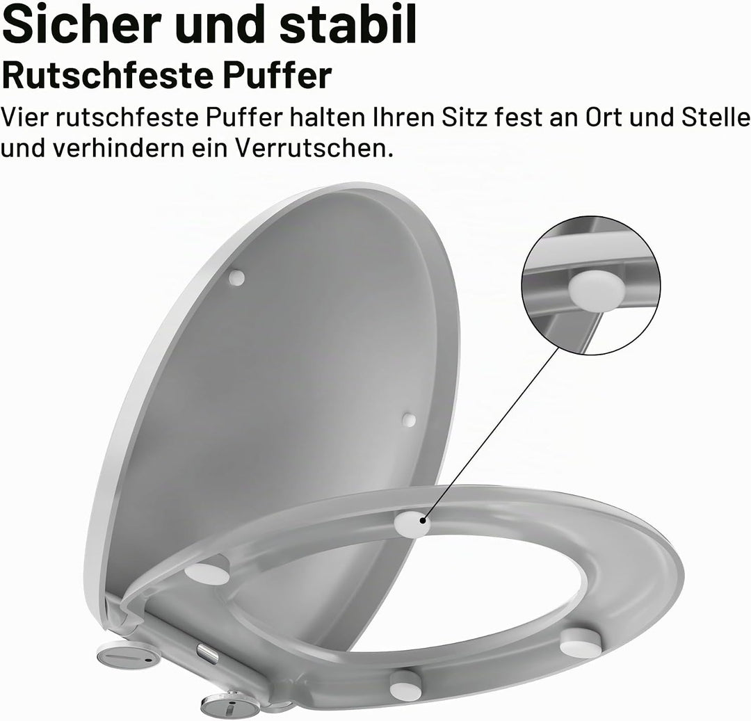 WC-Sitz Soft Close, Soft Close WC-Sitz mit Schnellverschluss für einfache Reinigung, Standard-Klo-To