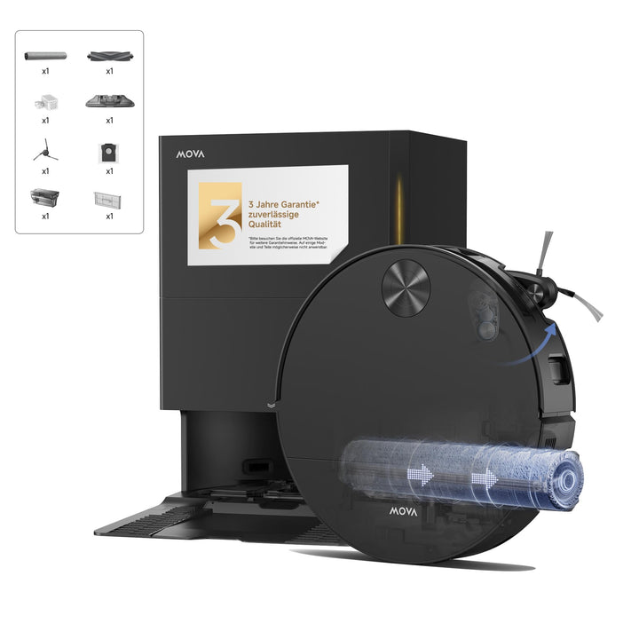 Mova S70 Roller Saug- und Wischroboter, Frischwasser-Wischen, 28.000 Pa, DToF+Linienlaser Hindernisv