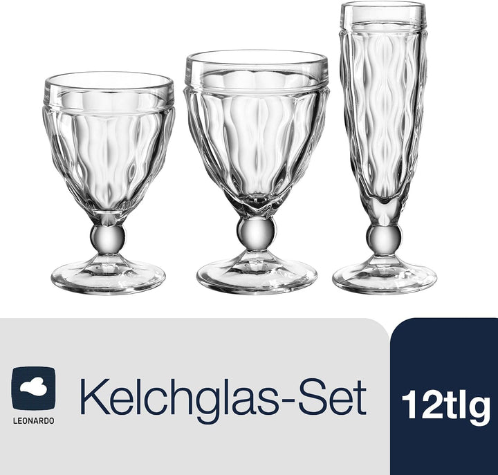 Leonardo Brindisi Kelch-Glas 12 er Set, Weisswein-, Rotwein- und Sekt-Gläser, spülmaschinenfeste Kel