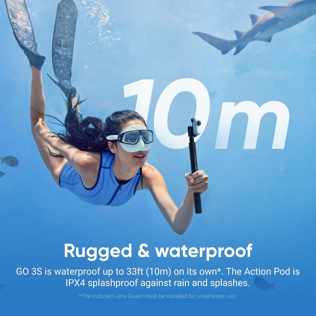 Insta360 GO 3S 64 GB Polarweiss - Tragbare 4K Mini-Kamera, Freihand-POVs, Überall anbringbar, Stabil