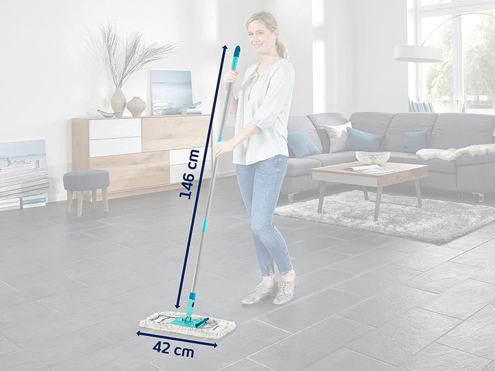 Leifheit Bodenwischer Profi XL Cotton Plus, Wischmopp mit waschbarem Bezug Fliesen Eco Verpackung, F