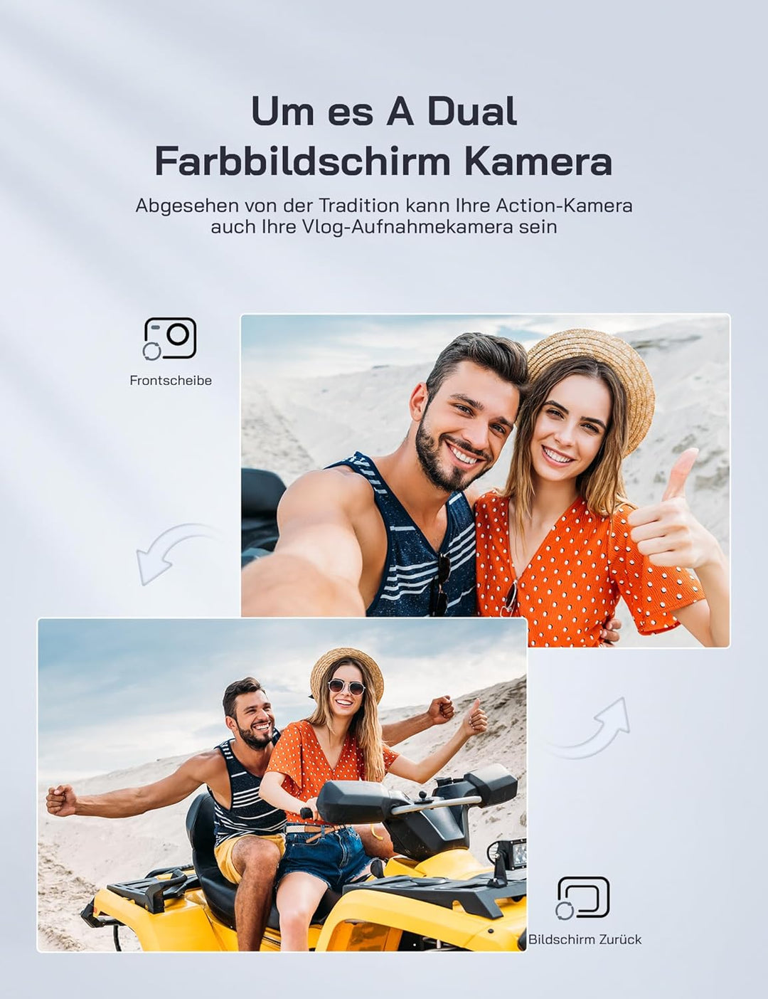 WOLFANG GA420 Action Cam 4K 60FPS Unterwasserkamera WiFi 10M Wasserdicht ohne Gehäuse 3.0 EIS Bildst