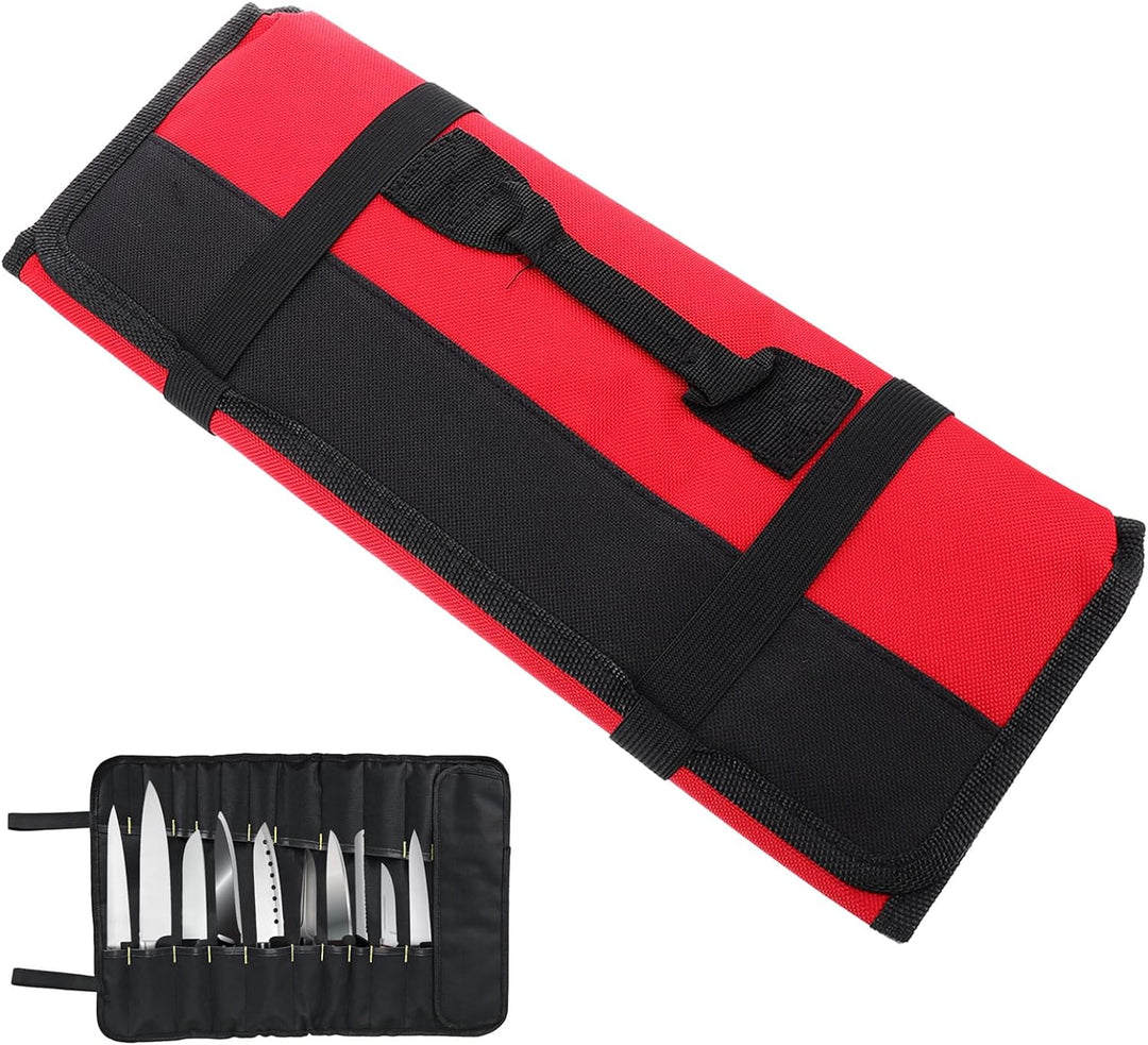 Hemoton Chefs Knife Rolltasche mit 22 Schlitzen, Messer, Besteck, tragbar, für Zuhause, Küchenutensi