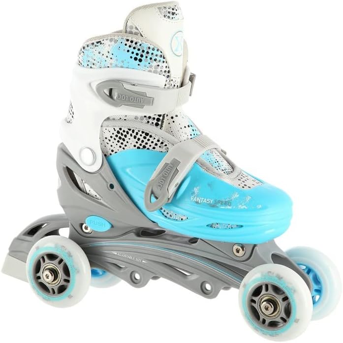 Nils Extreme Inlineskates Rollschuhe Schlittschuhe 4in1 verstellbar Inliner Skates NH18331 (S, Blau)