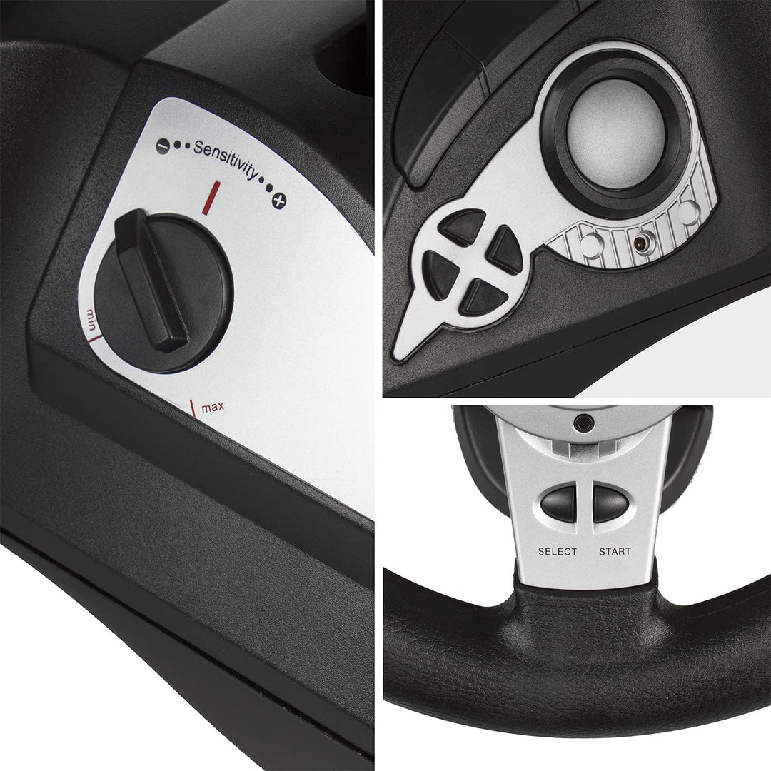 RS700 Gaming Rennlenkrad 270° Lenkbereich Ganghebel Gas- und Bremspedal Vibrationen 7 in 1 Lenkrad K