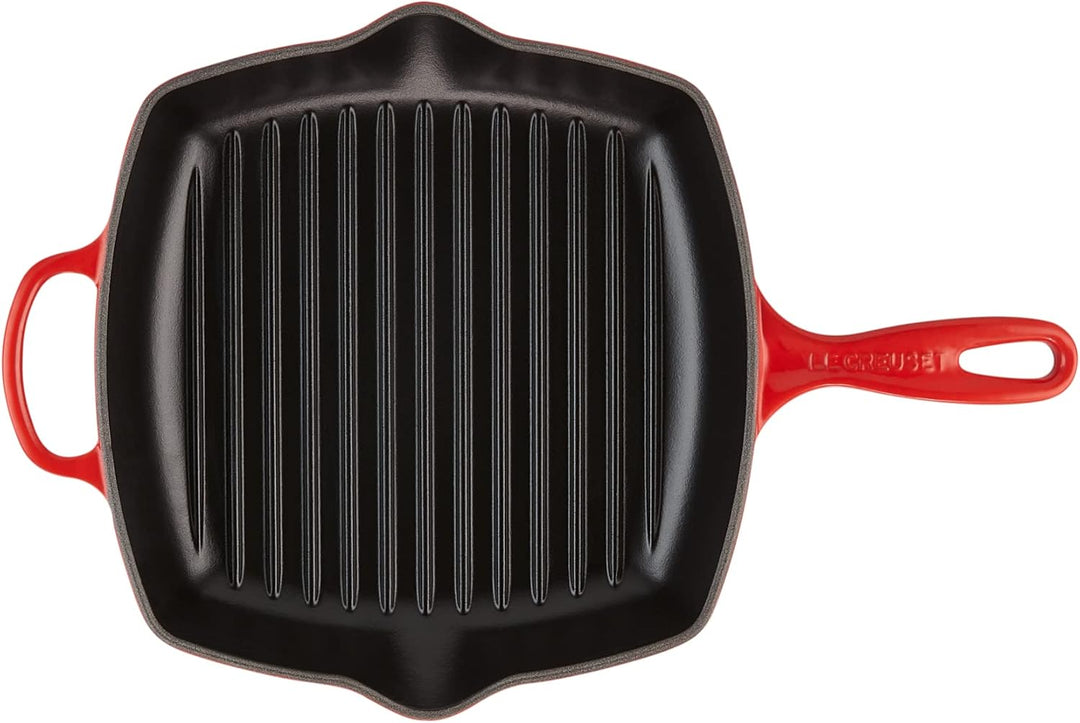 LE CREUSET Signature Gusseisen-Grillpfanne, Quadratisch, 26 cm, Für alle Herdarten inkl. Induktion g