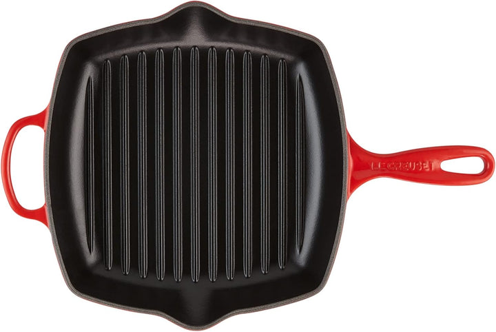 LE CREUSET Signature Gusseisen-Grillpfanne, Quadratisch, 26 cm, Für alle Herdarten inkl. Induktion g