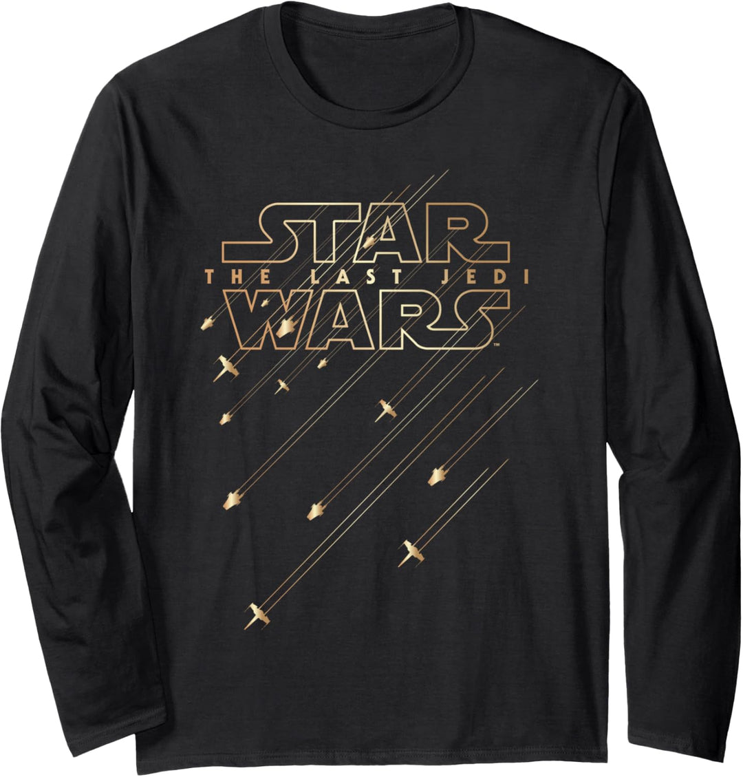 Star Wars Last Jedi Gold Platinum Rebel Fleet Logo Langarmshirt